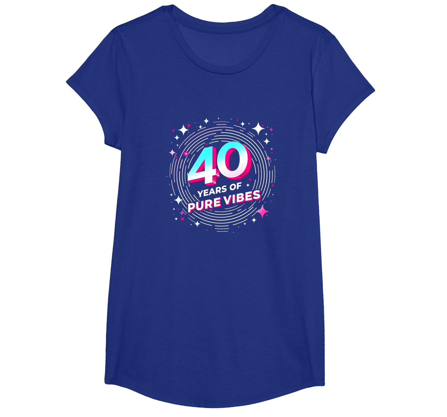 40 Years Pure Vibes Birthday Gift T-Shirt - Aesthetic Graphic Unisex - T-Shirt, Sweatshirt, Hoodie