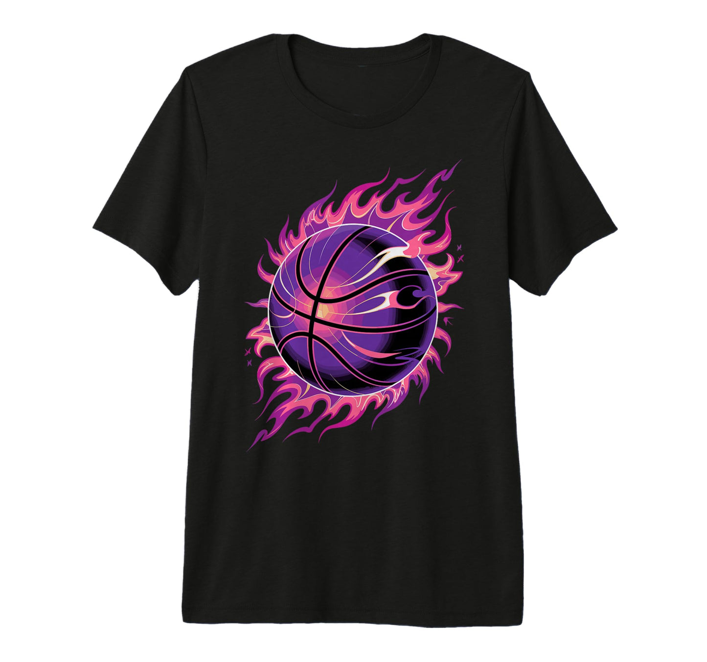 Basketball Ball Fire Basketball Player Fan T-Shirt - Trendy Graphic Unisex - T-Shirt, Sweatshirt, Hoodie