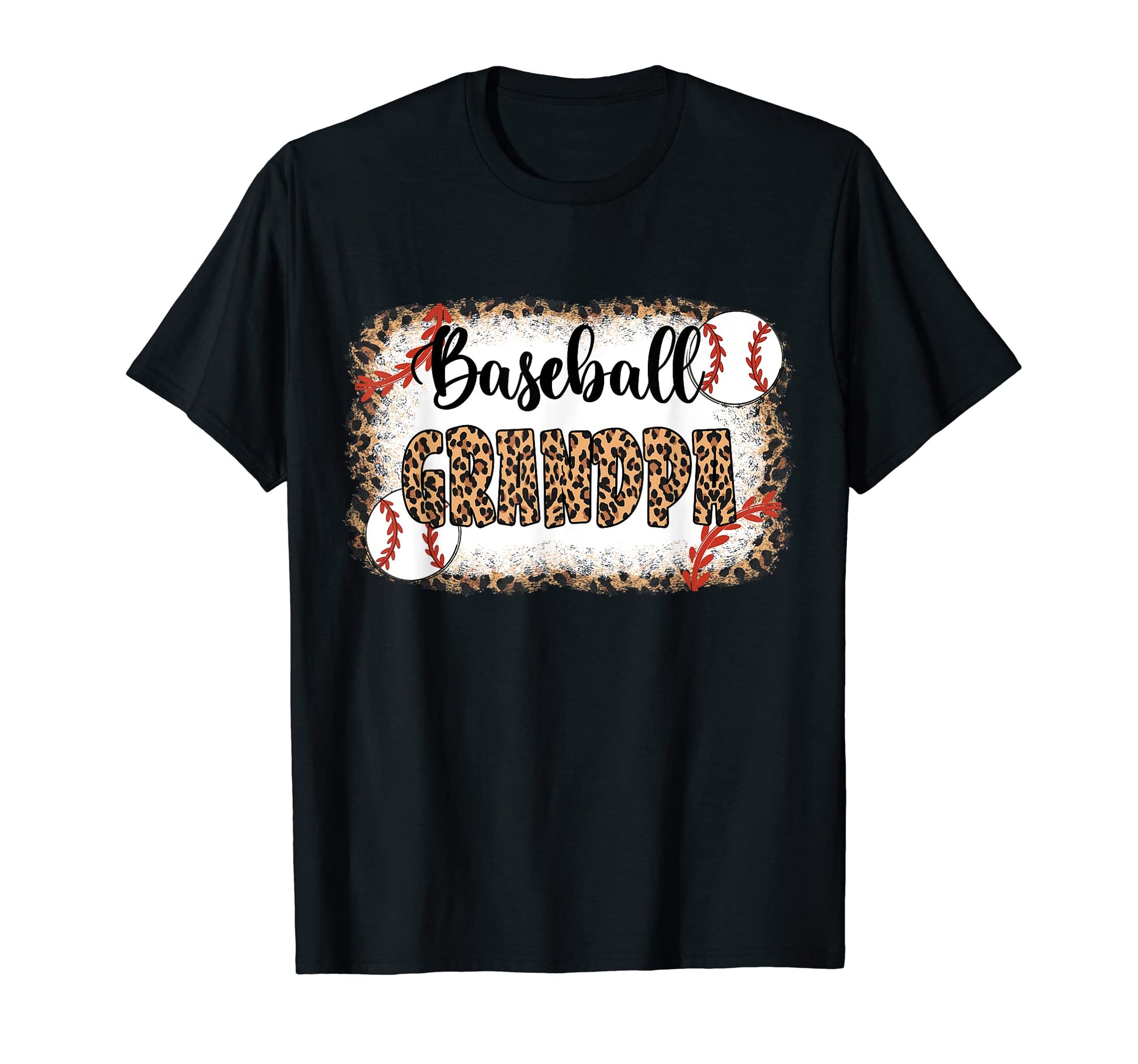 Baseball Grandpa Leopard Baseball T-Shirt - Custom Art Print Men Women - T-Shirt, Sweatshirt, Hoodie
