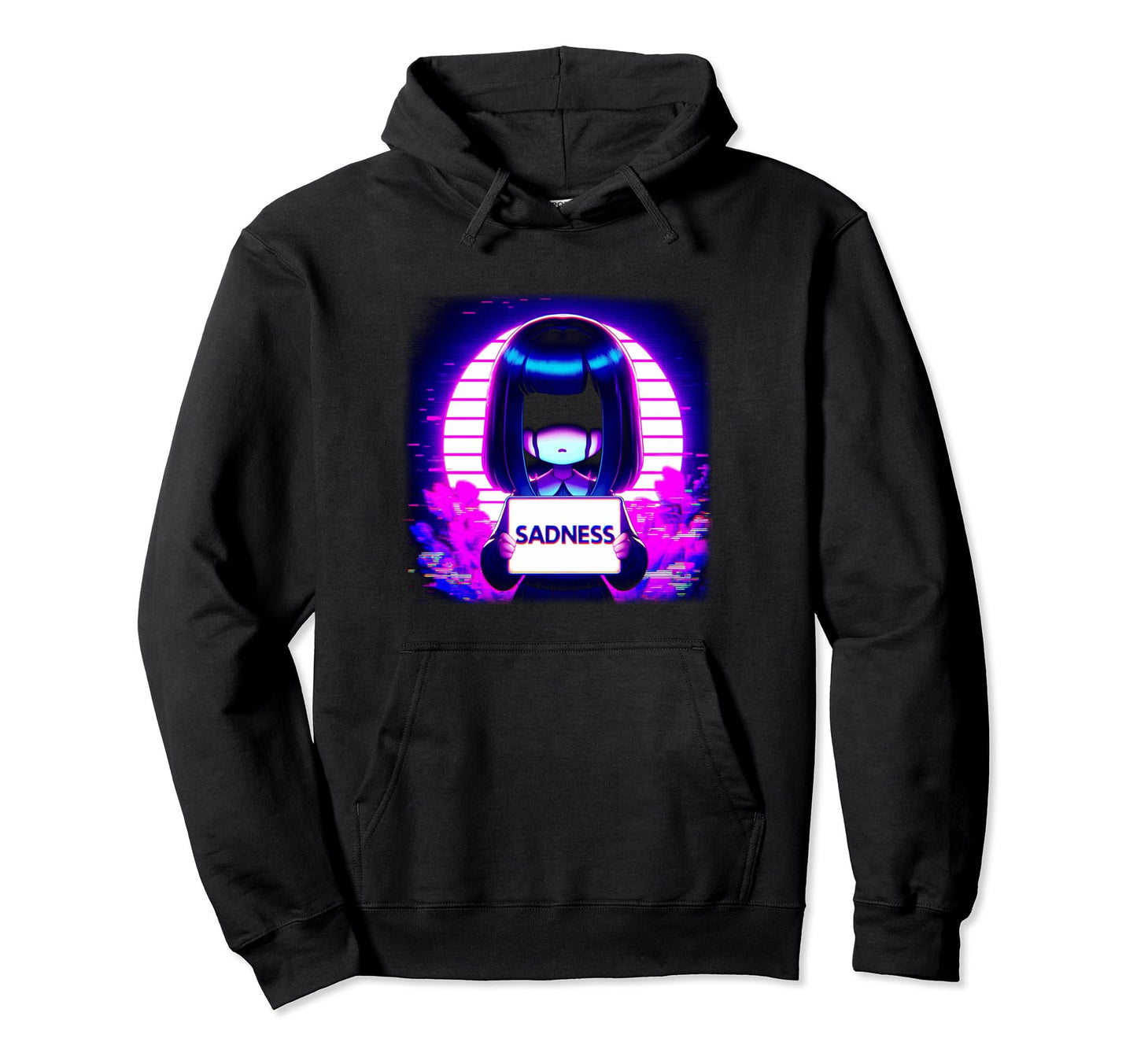 Sad Anime Vaporwave Aesthetic Japanese Hoodie - Fun Novelty Design Unisex - T-Shirt, Sweatshirt, Hoodie