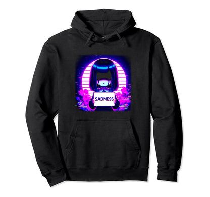 Sad Anime Vaporwave Aesthetic Japanese Hoodie - Fun Novelty Design Unisex - T-Shirt, Sweatshirt, Hoodie