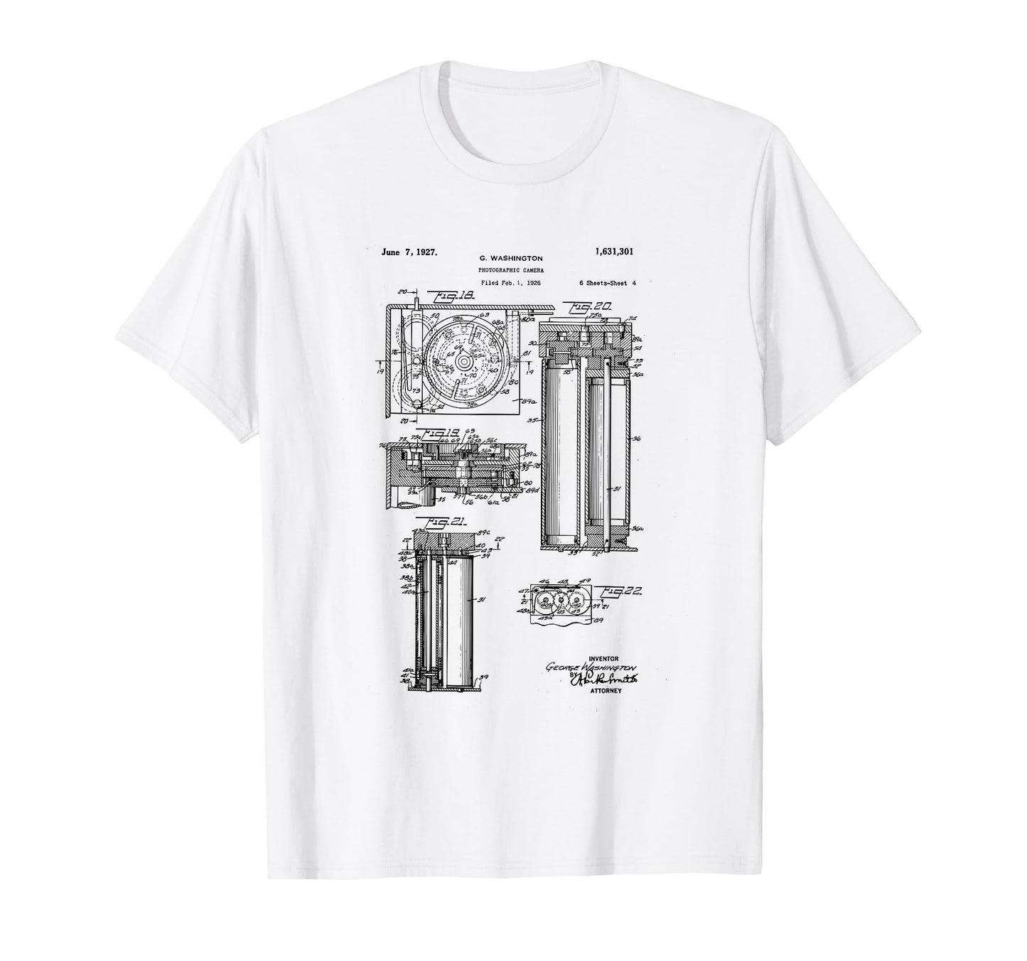 Camera Photographic Patent 1927 T-Shirt - Custom Art Print for Adults - T-Shirt, Sweatshirt, Hoodie