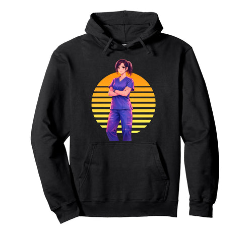 Nurse Vaporwave Glowing 80S Aesthetic Hoodie - Minimalist Print Men Women - T-Shirt, Sweatshirt, Hoodie