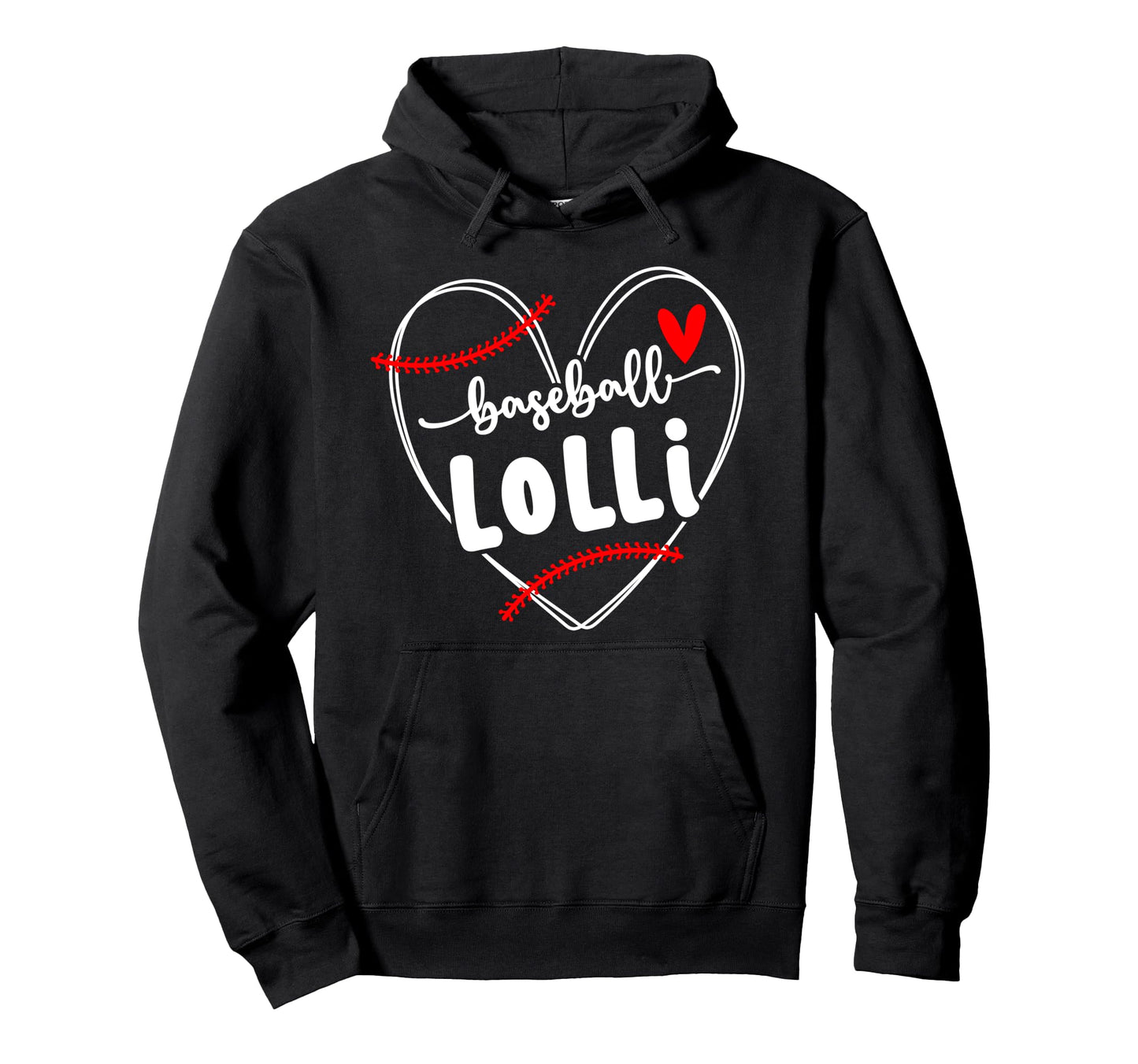 Baseball Lolli Heart Lolli Baseball Hoodie - Minimalist Print for Adults - T-Shirt, Sweatshirt, Hoodie