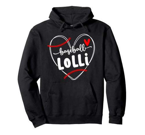 Baseball Lolli Heart Lolli Baseball Hoodie - Minimalist Print for Adults - T-Shirt, Sweatshirt, Hoodie