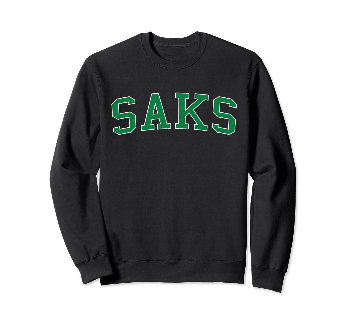 Saks Al Distressed Green Varsity Sweatshirt - Unique Graphic for Adults - T-Shirt, Sweatshirt, Hoodie