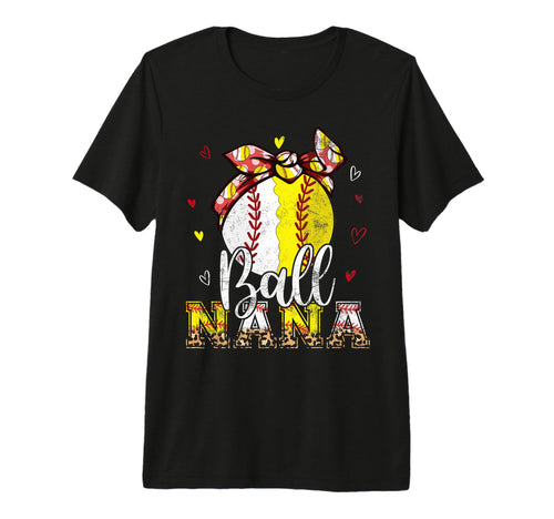 Softball Baseball Ball Nana Bandana T-Shirt - Unique Graphic Men Women - T-Shirt, Sweatshirt, Hoodie