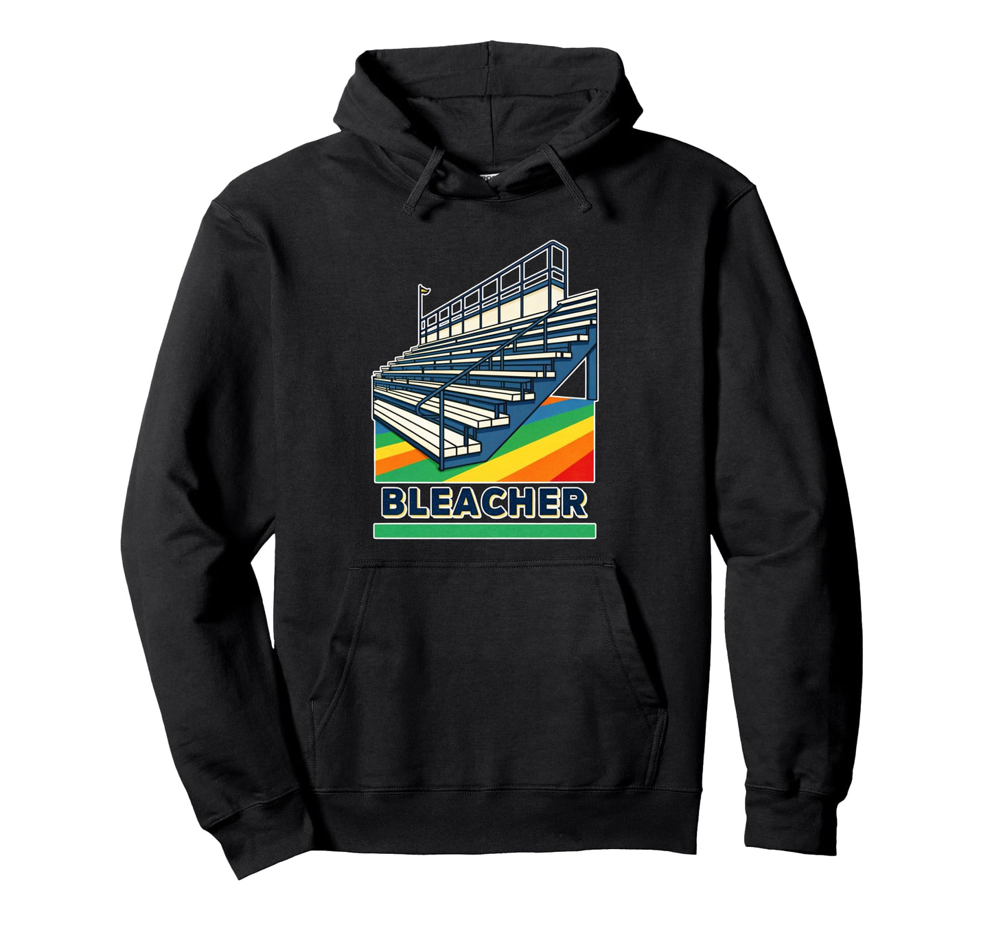 Stadium Bleacher Rainbow Stripes Hoodie - Custom Art Print Unisex - T-Shirt, Sweatshirt, Hoodie