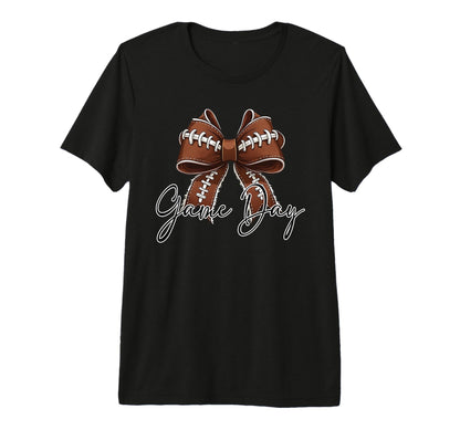 Game Day Football Bow Coquette Sports T-Shirt - Aesthetic Graphic Unisex - T-Shirt, Sweatshirt, Hoodie
