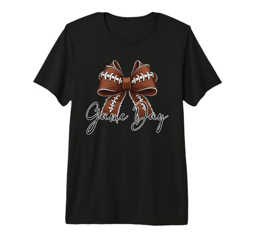 Game Day Football Bow Coquette Sports T-Shirt - Aesthetic Graphic Unisex - T-Shirt, Sweatshirt, Hoodie