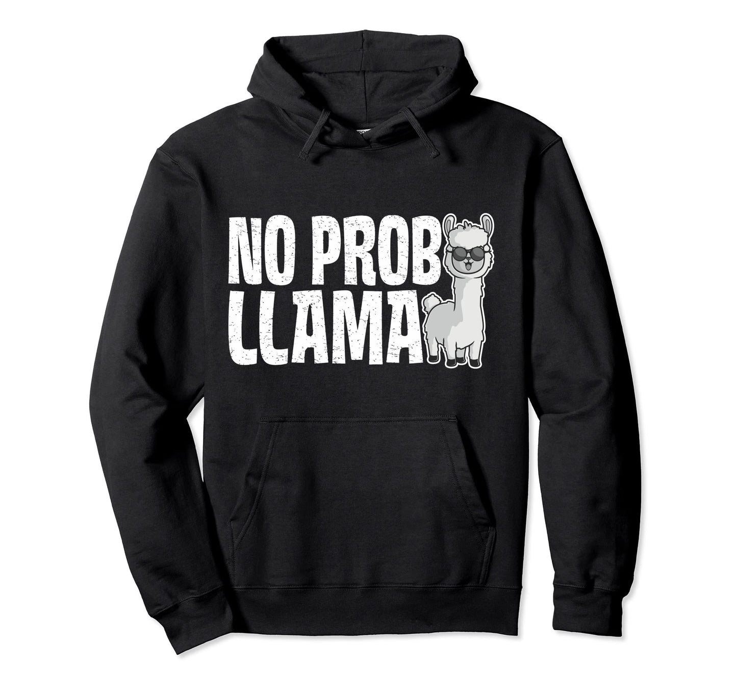 No Prob Llama Rainbow Funny Animal Hoodie - Custom Art Print for Adults - T-Shirt, Sweatshirt, Hoodie