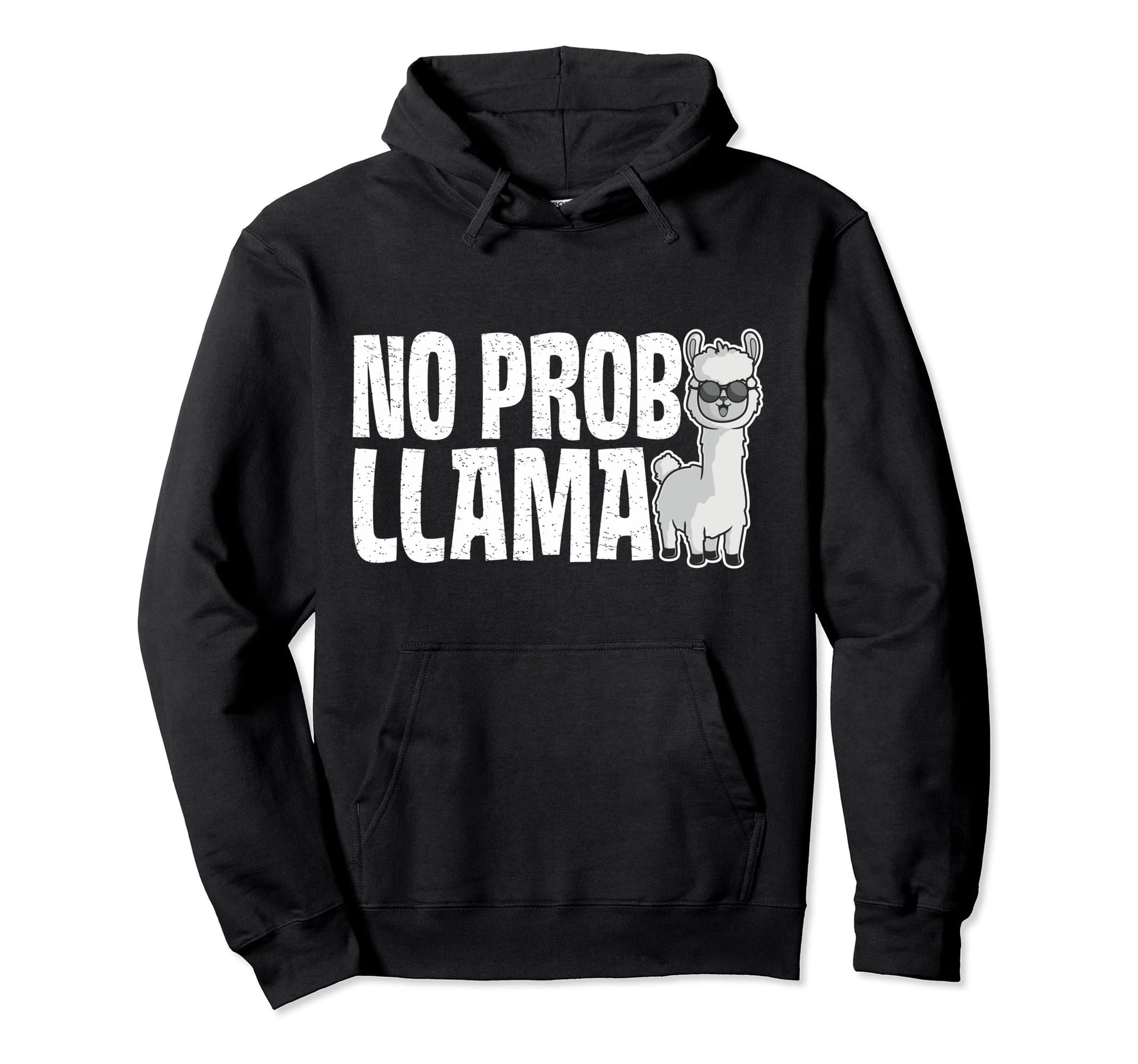 No Prob Llama Rainbow Funny Animal Hoodie - Custom Art Print for Adults - T-Shirt, Sweatshirt, Hoodie