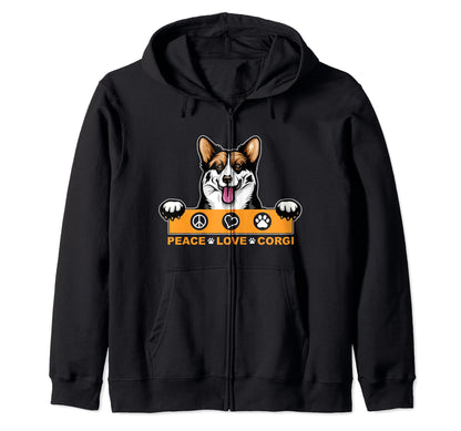 Peace Love Corgi Dog Pet K9 Gift Sweatshirt - Novelty Apparel for Adults - T-Shirt, Sweatshirt, Hoodie
