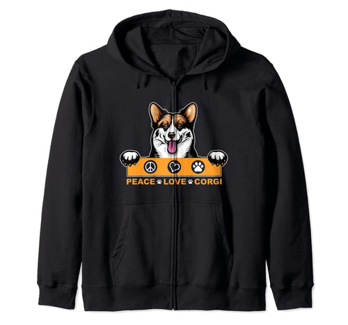 Peace Love Corgi Dog Pet K9 Gift Sweatshirt - Novelty Apparel for Adults - T-Shirt, Sweatshirt, Hoodie