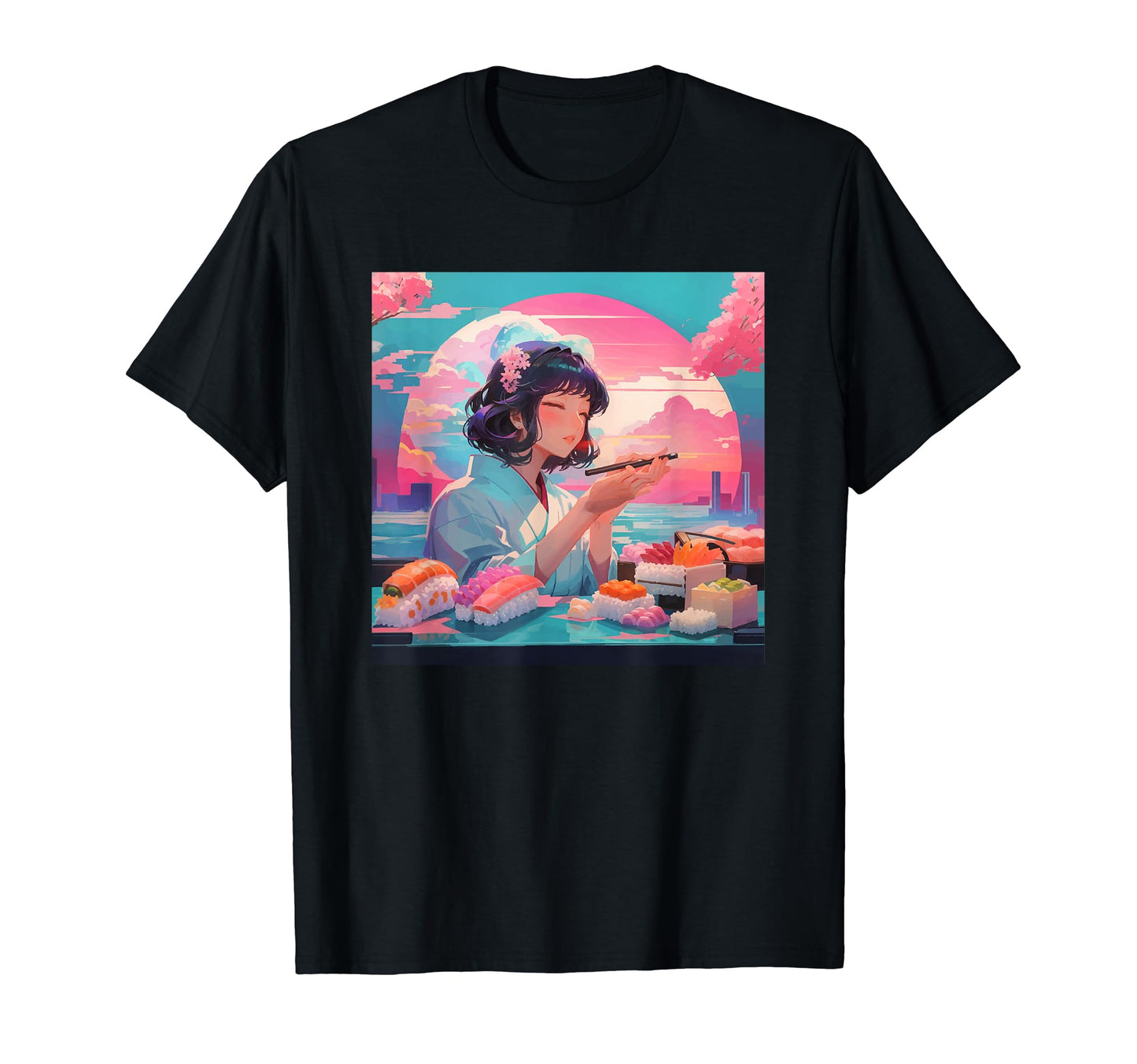 Lofi Vaporwave Sushi Aesthetic Japan T-Shirt - Streetwear Style Men Women - T-Shirt, Sweatshirt, Hoodie