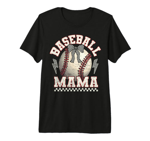 Checkered Baseball Mama Sports Mom Game T-Shirt - Unique Graphic Men Women - T-Shirt, Sweatshirt, Hoodie