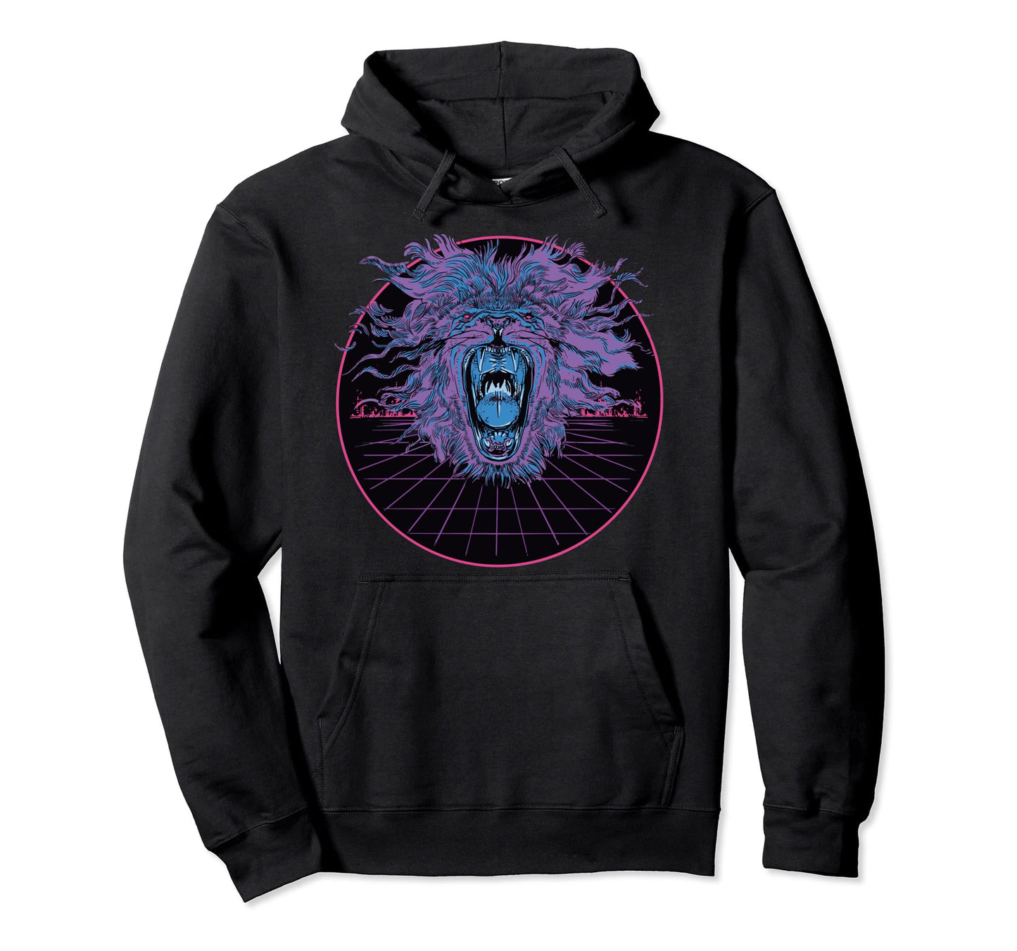 Aesthetic Vaporwave Lion Japan 80S Hoodie - Casual Everyday Wear Men Women - T-Shirt, Sweatshirt, Hoodie