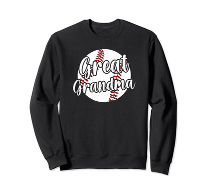Baseball Great Grandma Baseball Sweatshirt - Graphic Print Men Women - T-Shirt, Sweatshirt, Hoodie