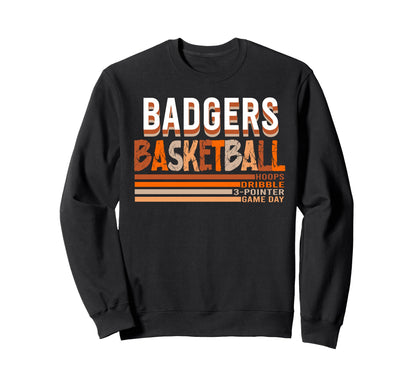 Badgers Basketball Mom Game Day Sweatshirt - Minimalist Print Men Women - T-Shirt, Sweatshirt, Hoodie