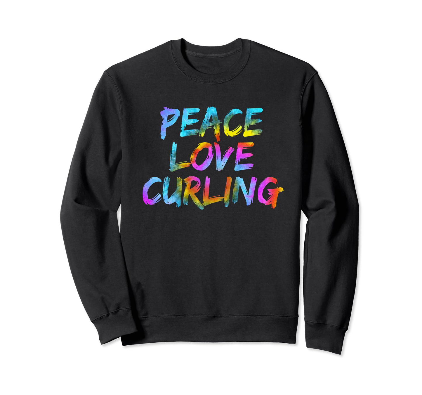 Curling Team Peace Love Curling Sweatshirt - Aesthetic Graphic for Adults - T-Shirt, Sweatshirt, Hoodie