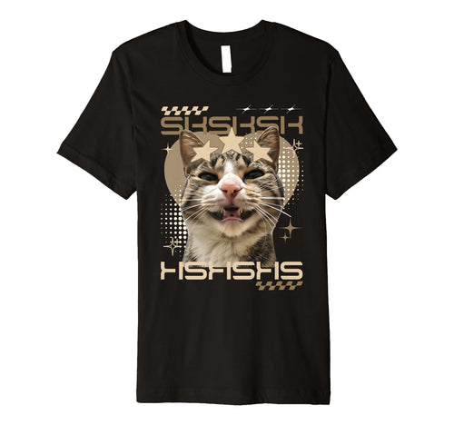 Sksksk Funny Cat Face Y2K T-Shirt - Fun Novelty Design for Adults - T-Shirt, Sweatshirt, Hoodie
