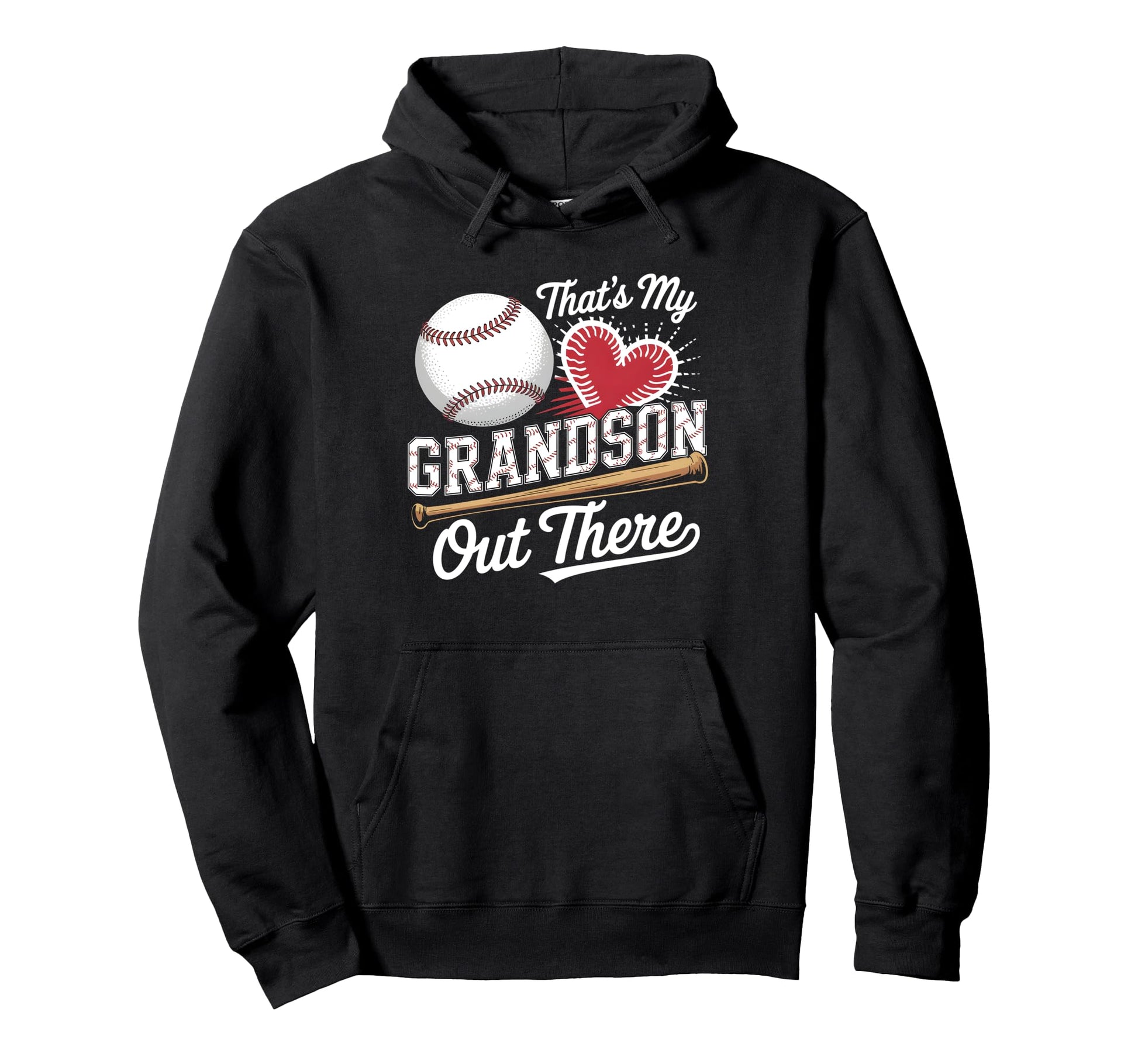Thats My Grandson Baseball Grandma Hoodie - Unique Graphic for Adults - T-Shirt, Sweatshirt, Hoodie