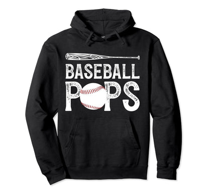 Baseball Pops Proud Grandpa Pops Hoodie - Aesthetic Graphic for Adults - T-Shirt, Sweatshirt, Hoodie