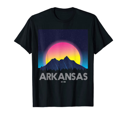 Arkansas Mountain Grid 80S 90S T-Shirt - Casual Everyday Wear for Adults - T-Shirt, Sweatshirt, Hoodie