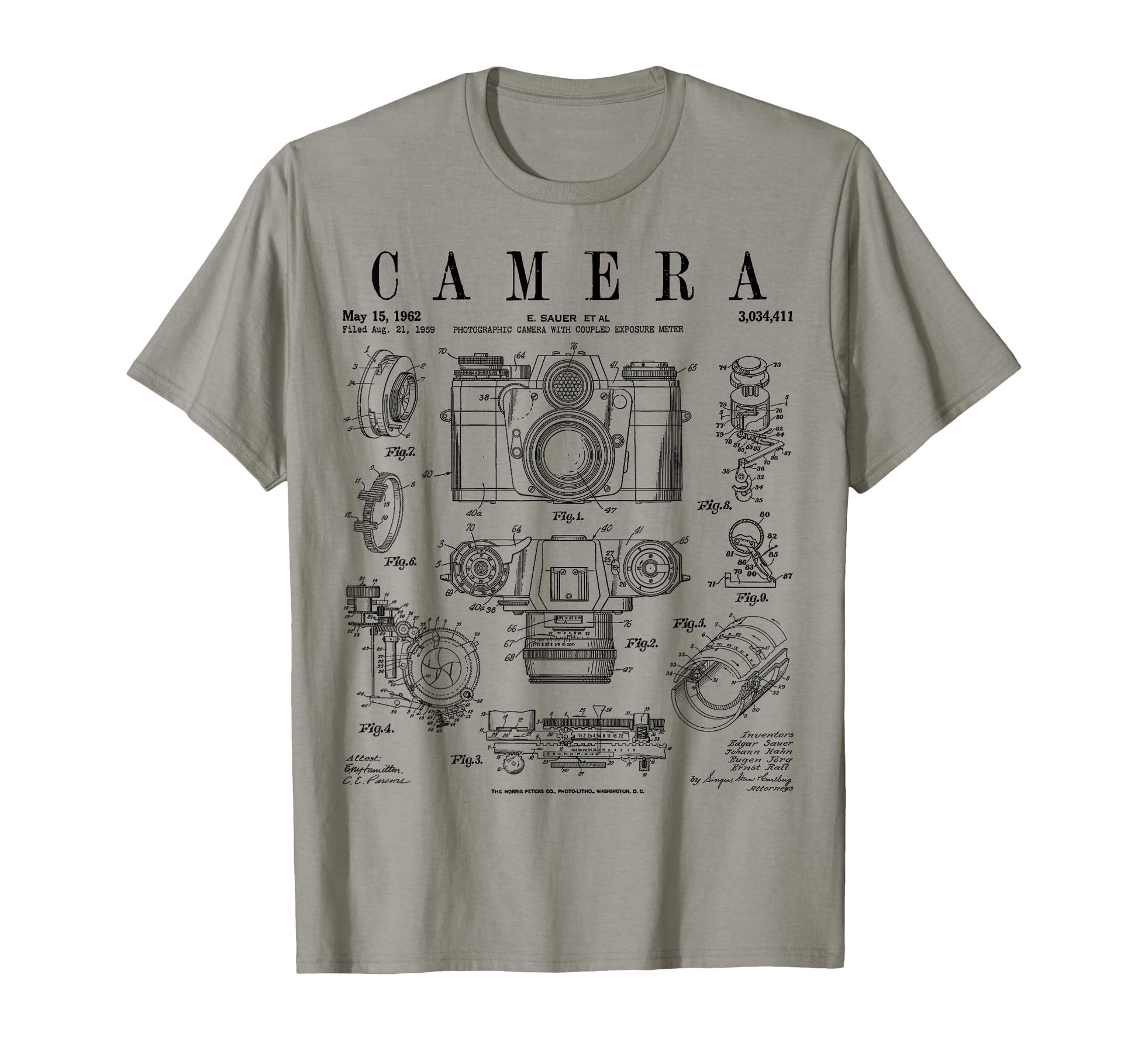 Photography Camera Patent Drawing T-Shirt - Custom Art Print Men Women - T-Shirt, Sweatshirt, Hoodie