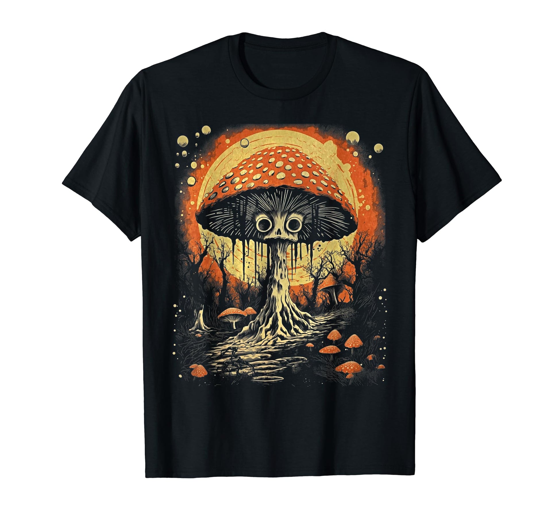 90S Grunge Mushrooms Distressed Art T-Shirt - Novelty Apparel for Adults - T-Shirt, Sweatshirt, Hoodie