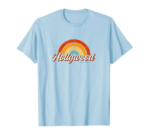 Hollywood California Ca Rainbow 70S T-Shirt - Custom Art Print Unisex - T-Shirt, Sweatshirt, Hoodie
