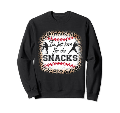 Baseball Funny Just Here Snacks Sweatshirt - Aesthetic Graphic Unisex - T-Shirt, Sweatshirt, Hoodie