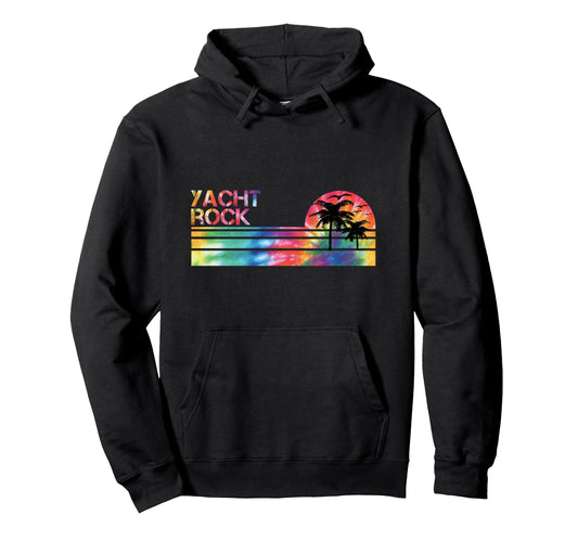 Yacht Rock Tie Dye Inspired Striped Hoodie - Casual Everyday Wear Unisex - T-Shirt, Sweatshirt, Hoodie