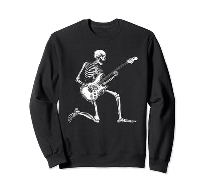 Rock And Roll Skeleton Playing Sweatshirt - Fun Novelty Design Men Women - T-Shirt, Sweatshirt, Hoodie