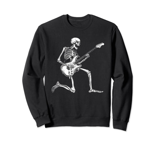 Rock And Roll Skeleton Playing Sweatshirt - Fun Novelty Design Men Women - T-Shirt, Sweatshirt, Hoodie