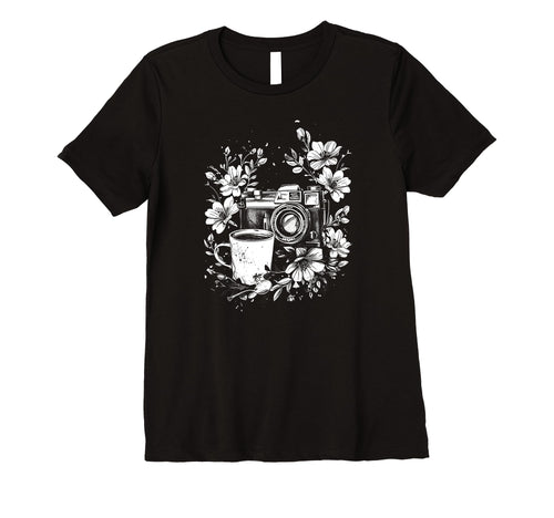 Womens Photographer Coffee Camera T-Shirt - Novelty Apparel Men Women - T-Shirt, Sweatshirt, Hoodie