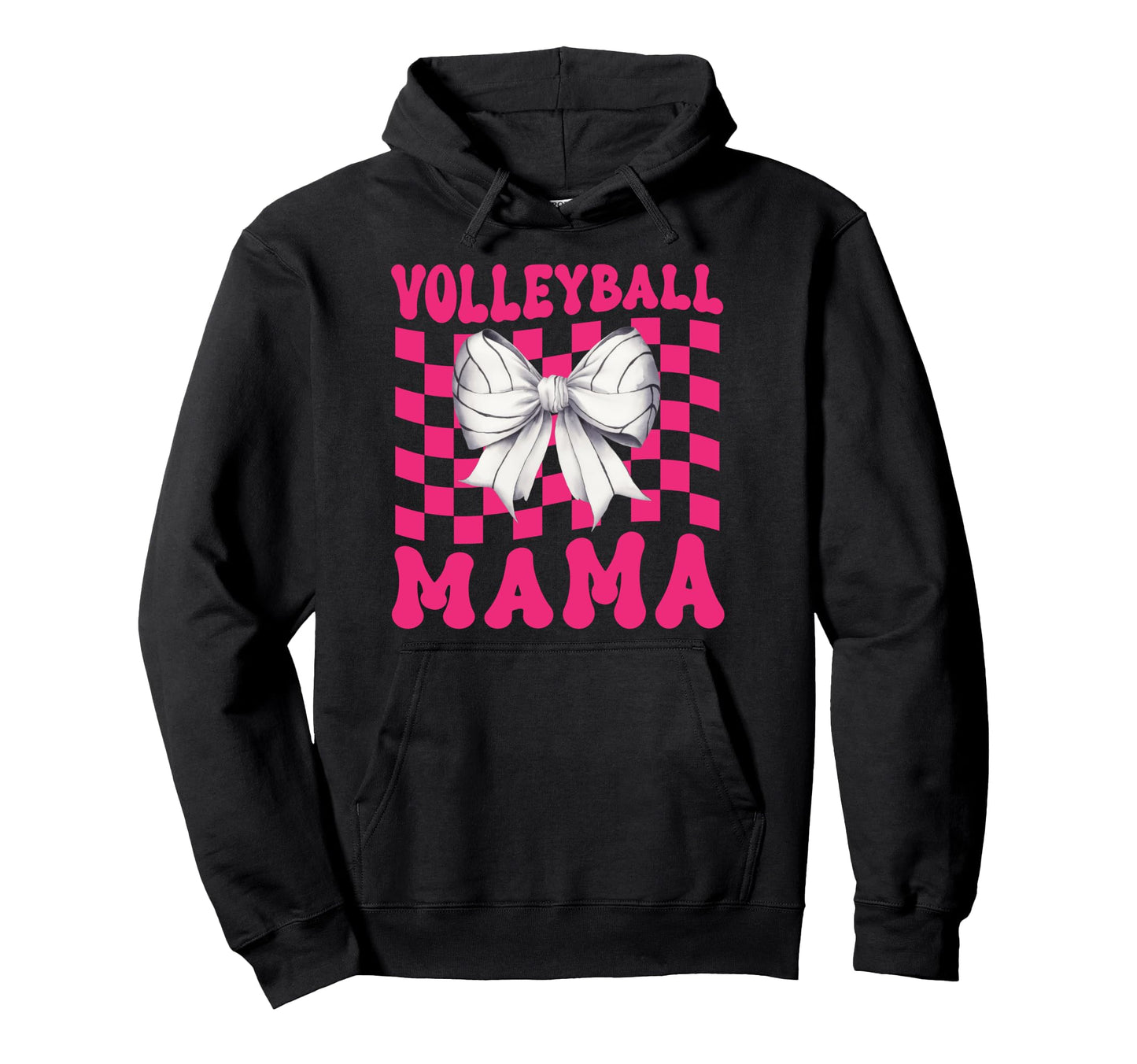 Volleyball Mama Coquette Bow Game Day Hoodie - Streetwear Style for Adults - T-Shirt, Sweatshirt, Hoodie