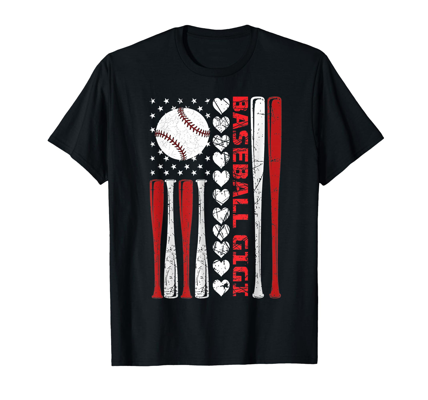 Baseball Nana Grandma American Flag T-Shirt - Graphic Print Unisex - T-Shirt, Sweatshirt, Hoodie