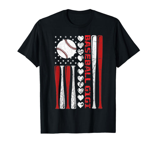 Baseball Nana Grandma American Flag T-Shirt - Graphic Print Unisex - T-Shirt, Sweatshirt, Hoodie