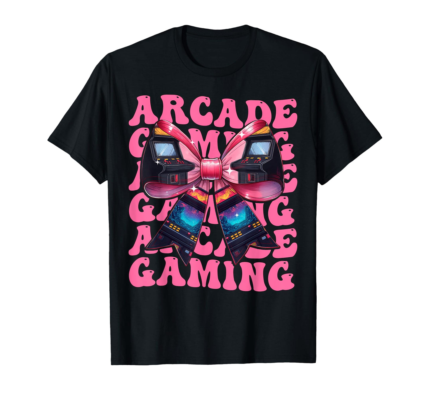 Coquette Bow Arcade Gaming Video T-Shirt - Casual Everyday Wear Men Women - T-Shirt, Sweatshirt, Hoodie