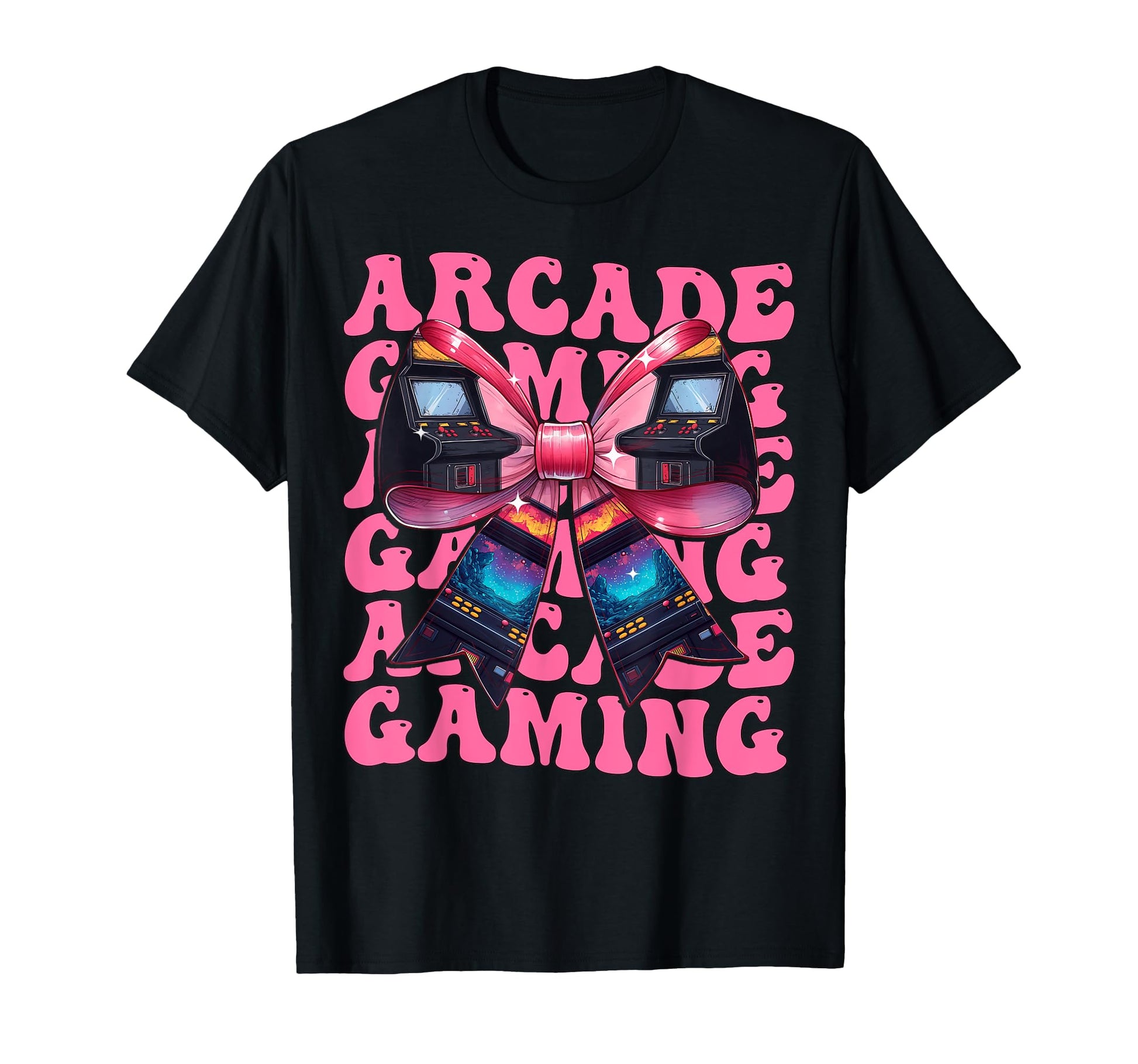 Coquette Bow Arcade Gaming Video T-Shirt - Casual Everyday Wear Men Women - T-Shirt, Sweatshirt, Hoodie