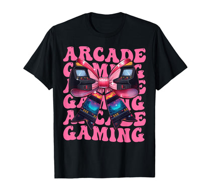 Coquette Bow Arcade Gaming Video T-Shirt - Casual Everyday Wear Men Women - T-Shirt, Sweatshirt, Hoodie