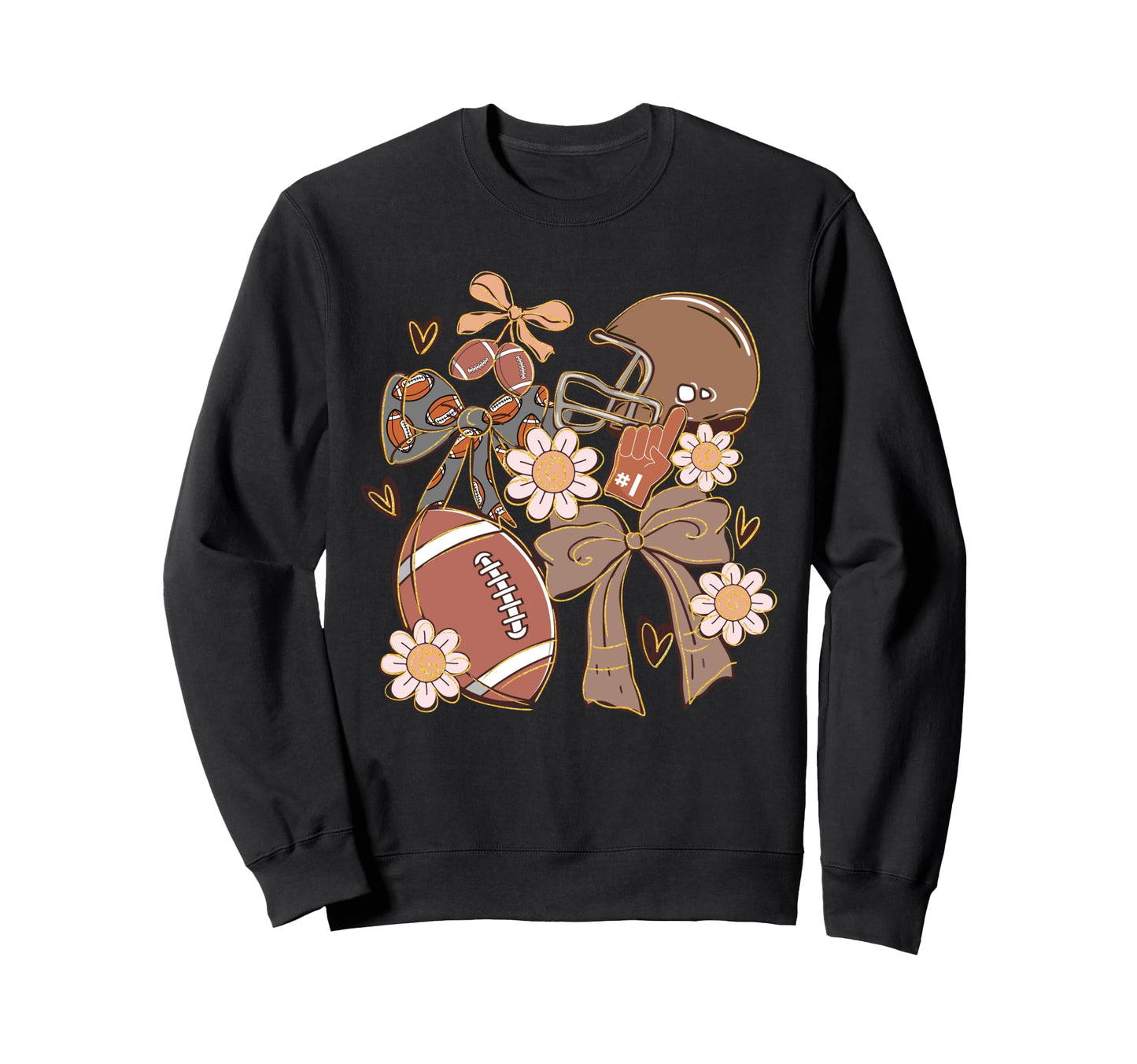Football Mom Funny Coquette Sweatshirt - Unique Graphic Men Women - T-Shirt, Sweatshirt, Hoodie
