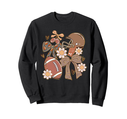 Football Mom Funny Coquette Sweatshirt - Unique Graphic Men Women - T-Shirt, Sweatshirt, Hoodie
