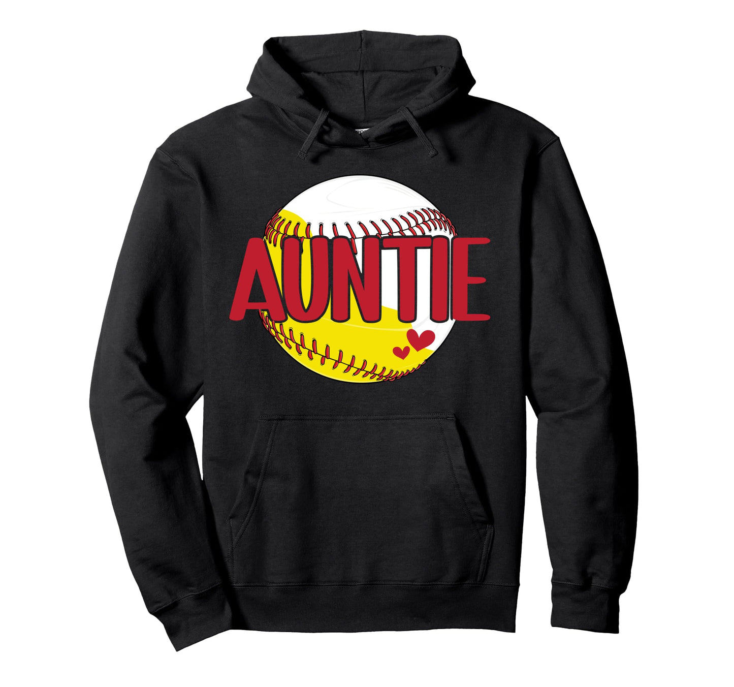 Baseball Softball Auntie Proud Softball Hoodie - Graphic Print for Adults - T-Shirt, Sweatshirt, Hoodie