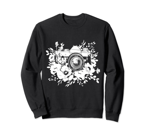 Photographer Camera Flowers Sweatshirt - Streetwear Style Men Women - T-Shirt, Sweatshirt, Hoodie