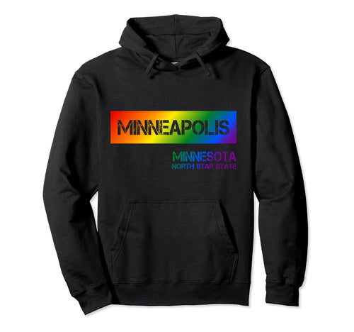 Minneapolis Minnesota Lgbtqai Rainbow Hoodie - Aesthetic Graphic Unisex - T-Shirt, Sweatshirt, Hoodie