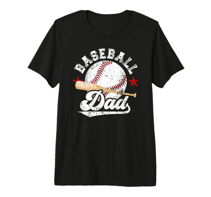 Mens Baseball Dad Proud Dad Baseball T-Shirt - Minimalist Print for Adults - T-Shirt, Sweatshirt, Hoodie