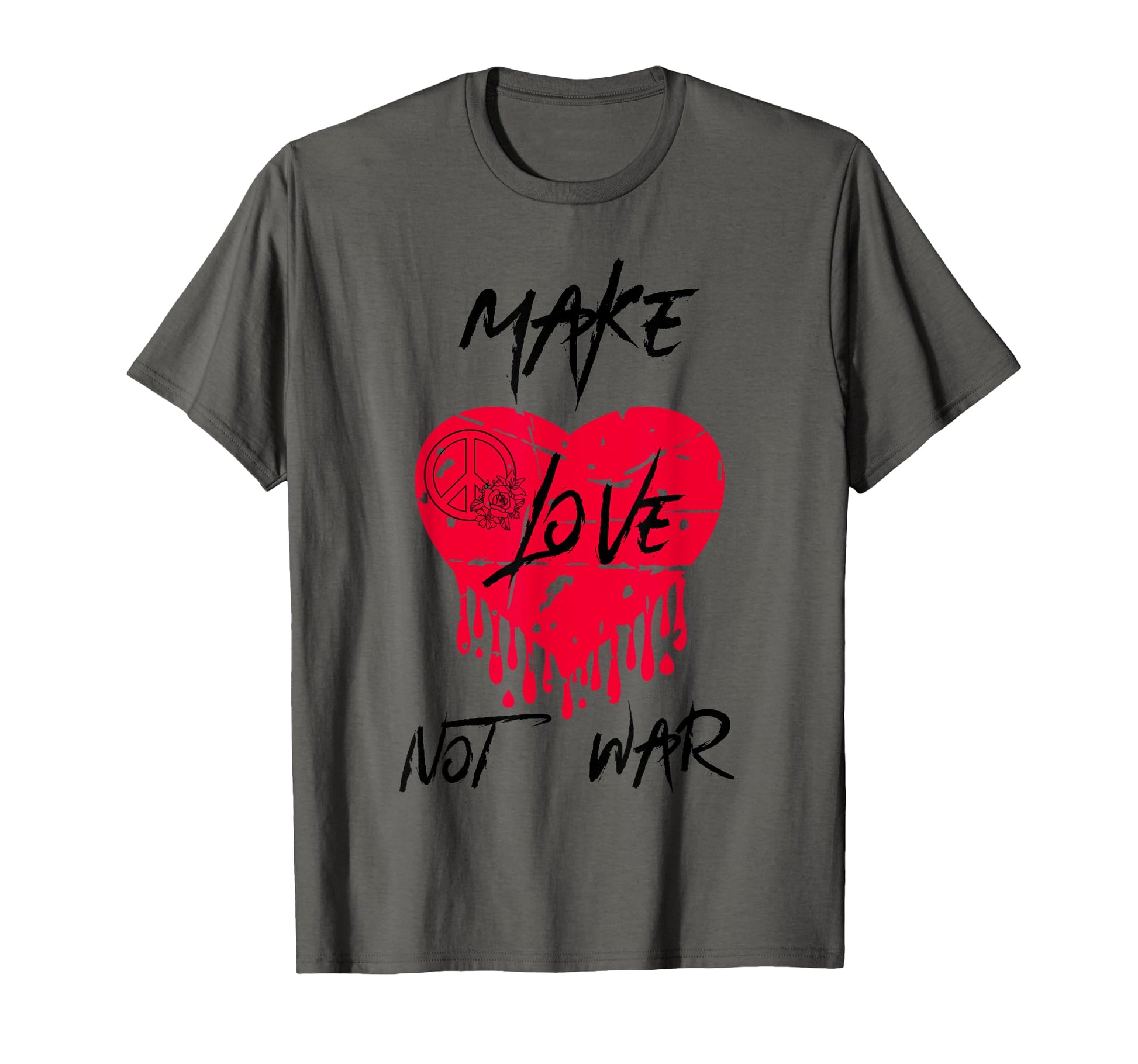 Make Love Not War Peace Sign Make Love T-Shirt - Novelty Apparel Unisex - T-Shirt, Sweatshirt, Hoodie
