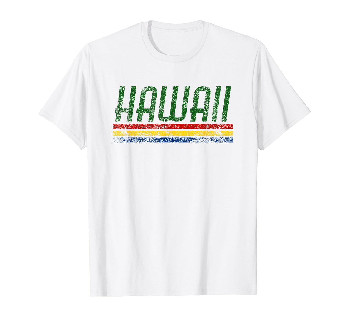 Hawaii Weathered Stripe Throwback T-Shirt - Custom Art Print Men Women - T-Shirt, Sweatshirt, Hoodie